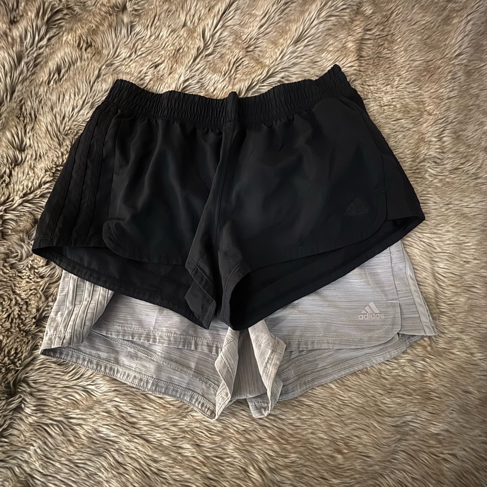Adidas Women's Athletic Shorts in Black and Gray-2 pair